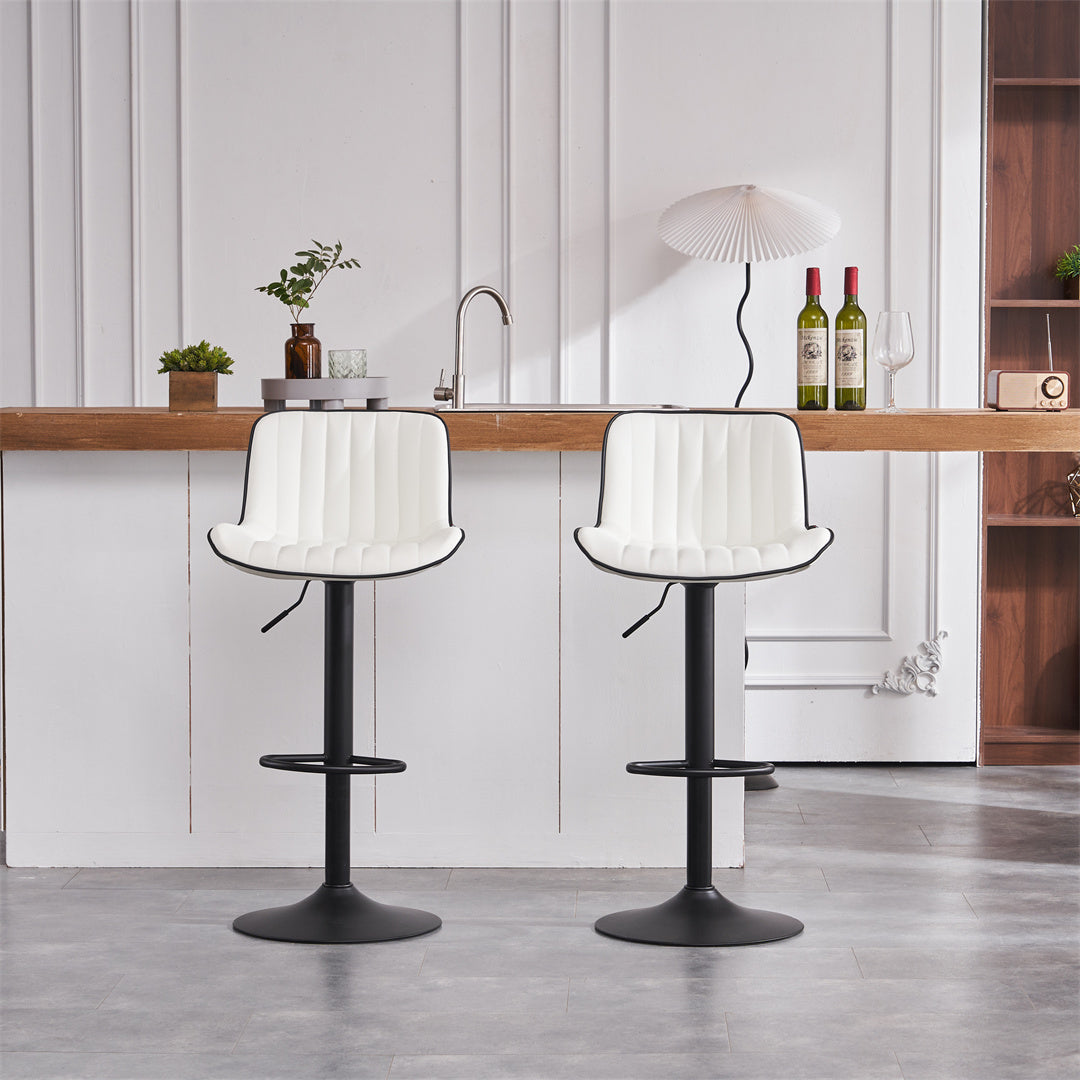 YOUNIKE Modern Swivel Bar Stools with Metal Base Set of 2