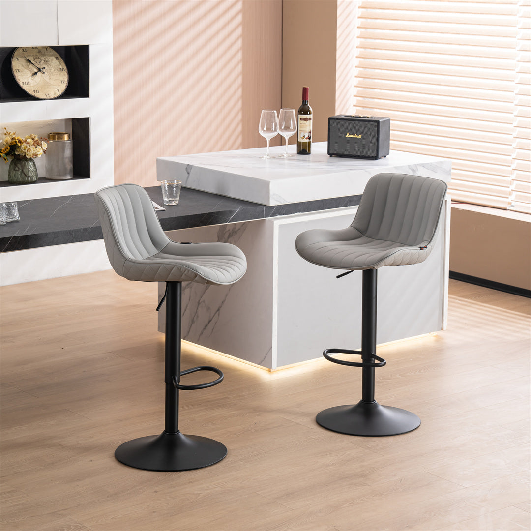 YOUNIKE Modern Swivel Bar Stools with Metal Base Set of 2