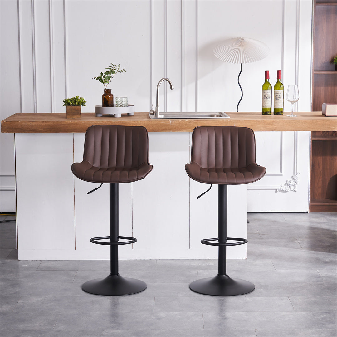 YOUNIKE Modern Swivel Bar Stools with Metal Base Set of 2