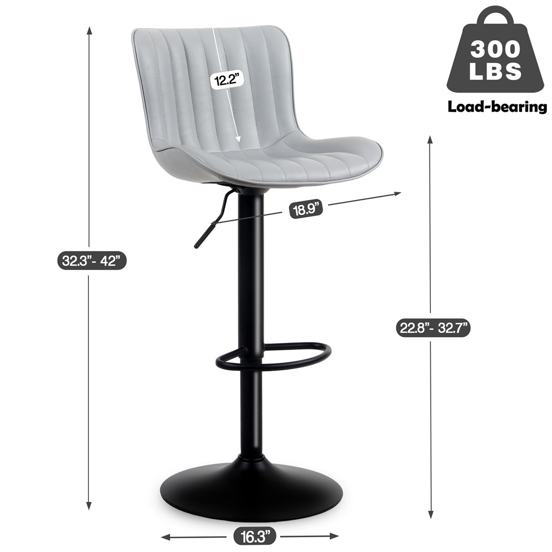 YOUNIKE Modern Bar Stools Adjustable Counter Height Swivel Stools