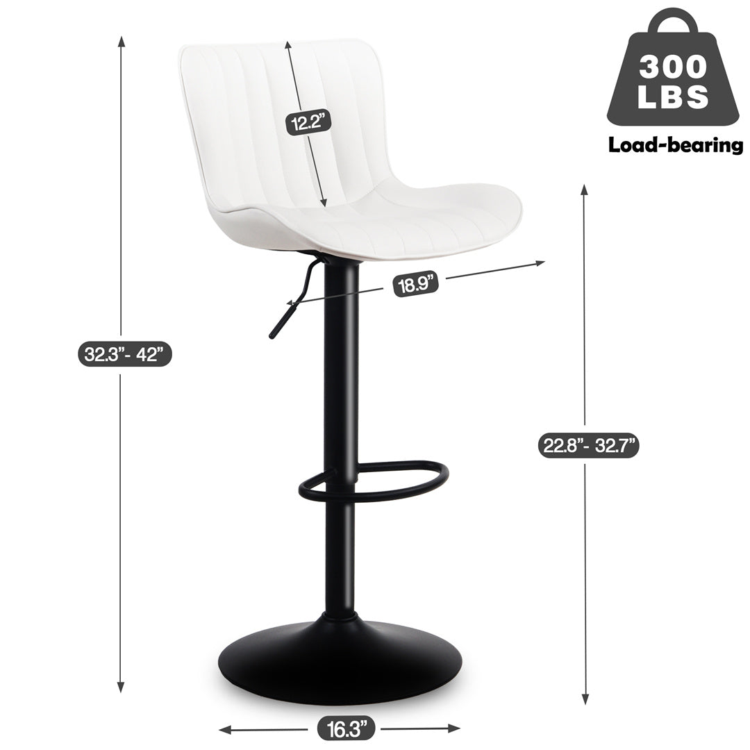 YOUNIKE Modern Bar Stools Adjustable Counter Height Swivel Stools