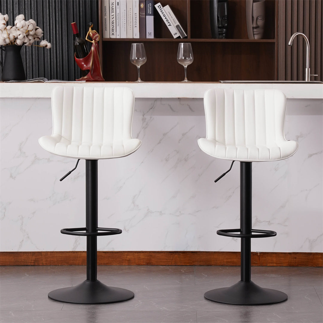 YOUNIKE Modern Bar Stools Adjustable Counter Height Swivel Stools