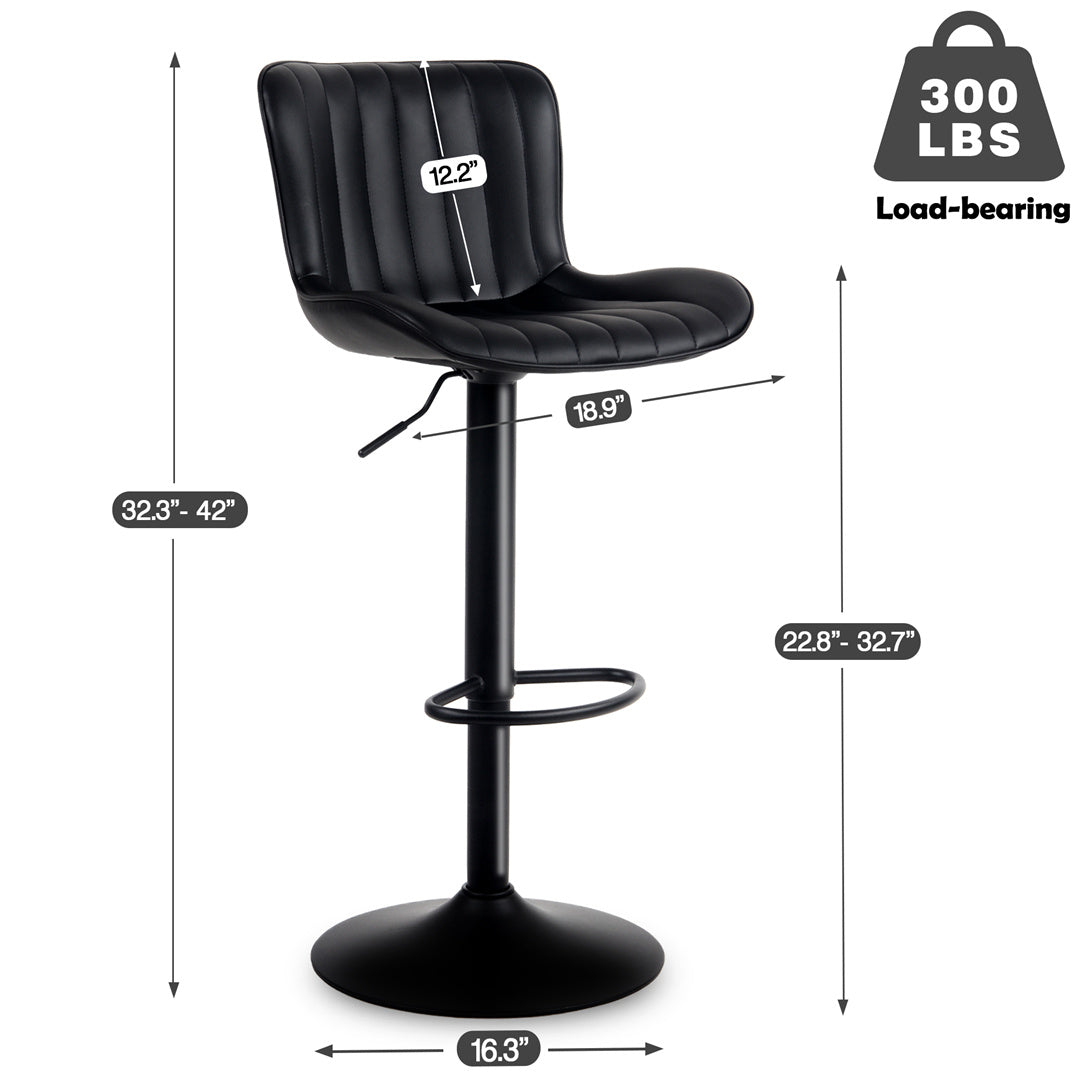 YOUNIKE Modern Bar Stools Adjustable Counter Height Swivel Stools