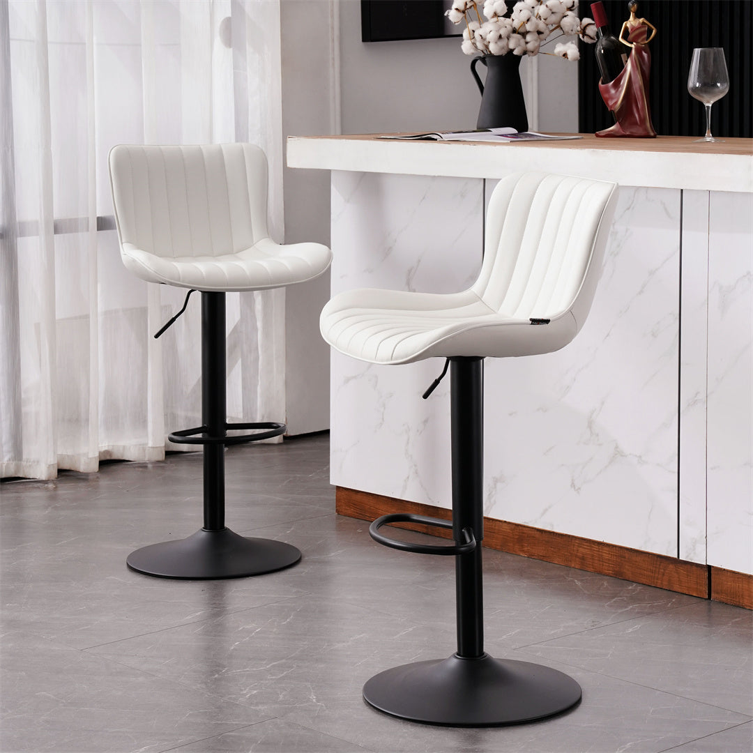 YOUNIKE Modern Bar Stools Adjustable Counter Height Swivel Stools