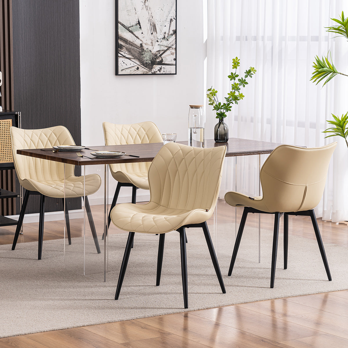 YOUNIKE Dining Chairs  PU Leather Living Room Chairs