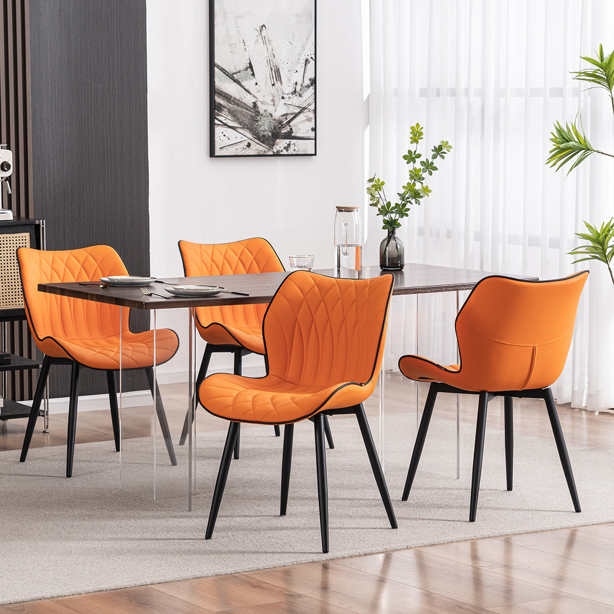 YOUNIKE Dining Chairs  PU Leather Living Room Chairs