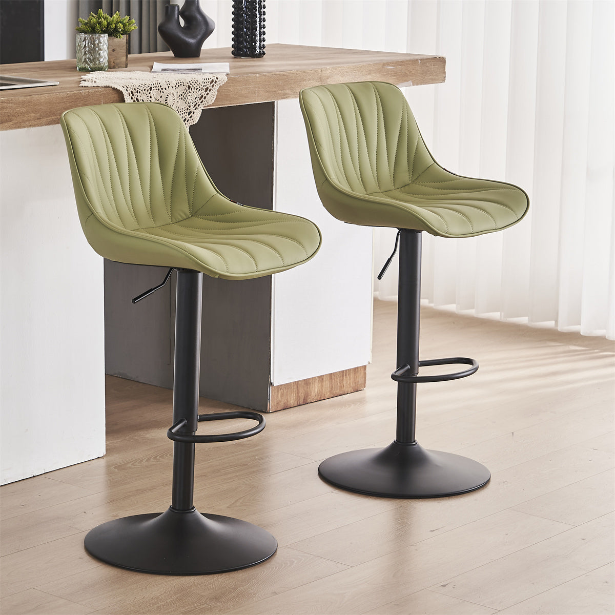 YOUNIKE Bar Stools Adjustable Swivel Bar Chairs