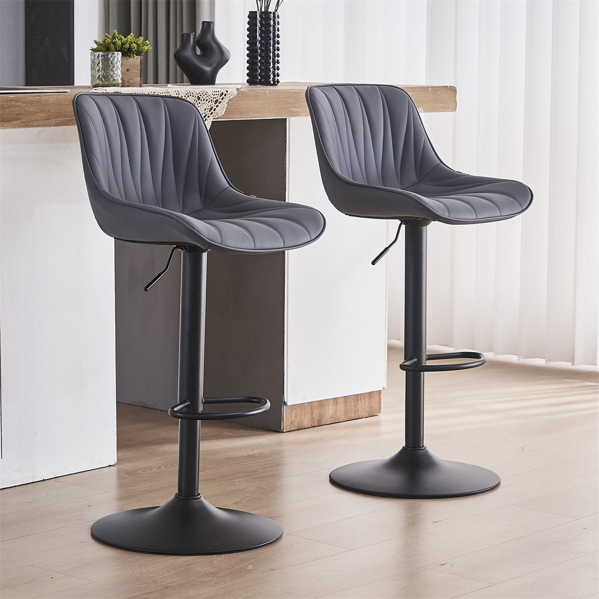 YOUNIKE Bar Stools Adjustable Swivel Bar Chairs