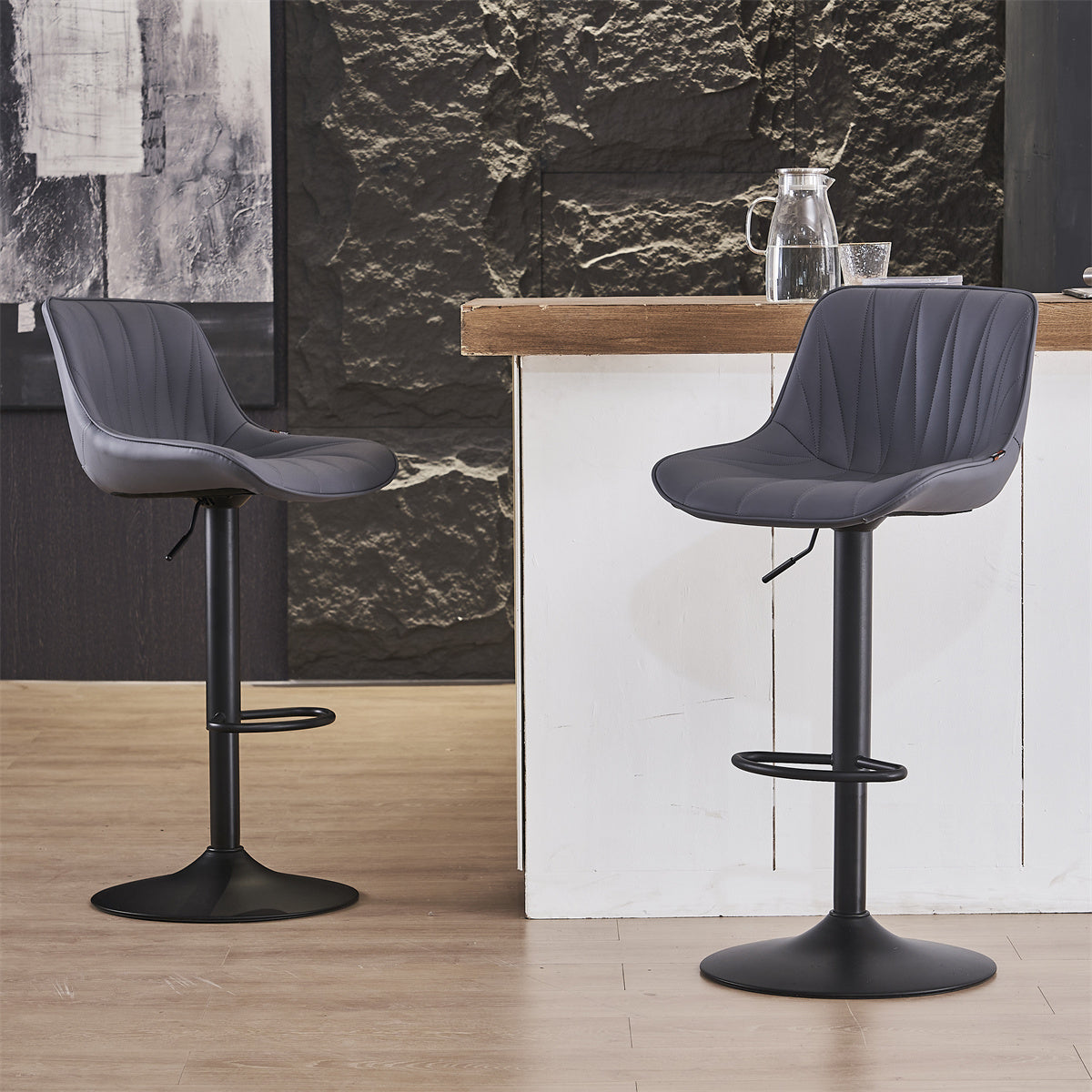 YOUNIKE Bar Stools Adjustable Swivel Bar Chairs