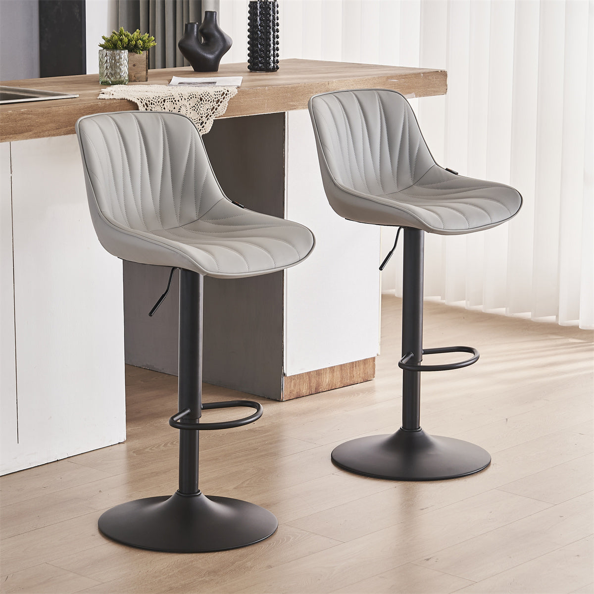 YOUNIKE Bar Stools Adjustable Swivel Bar Chairs