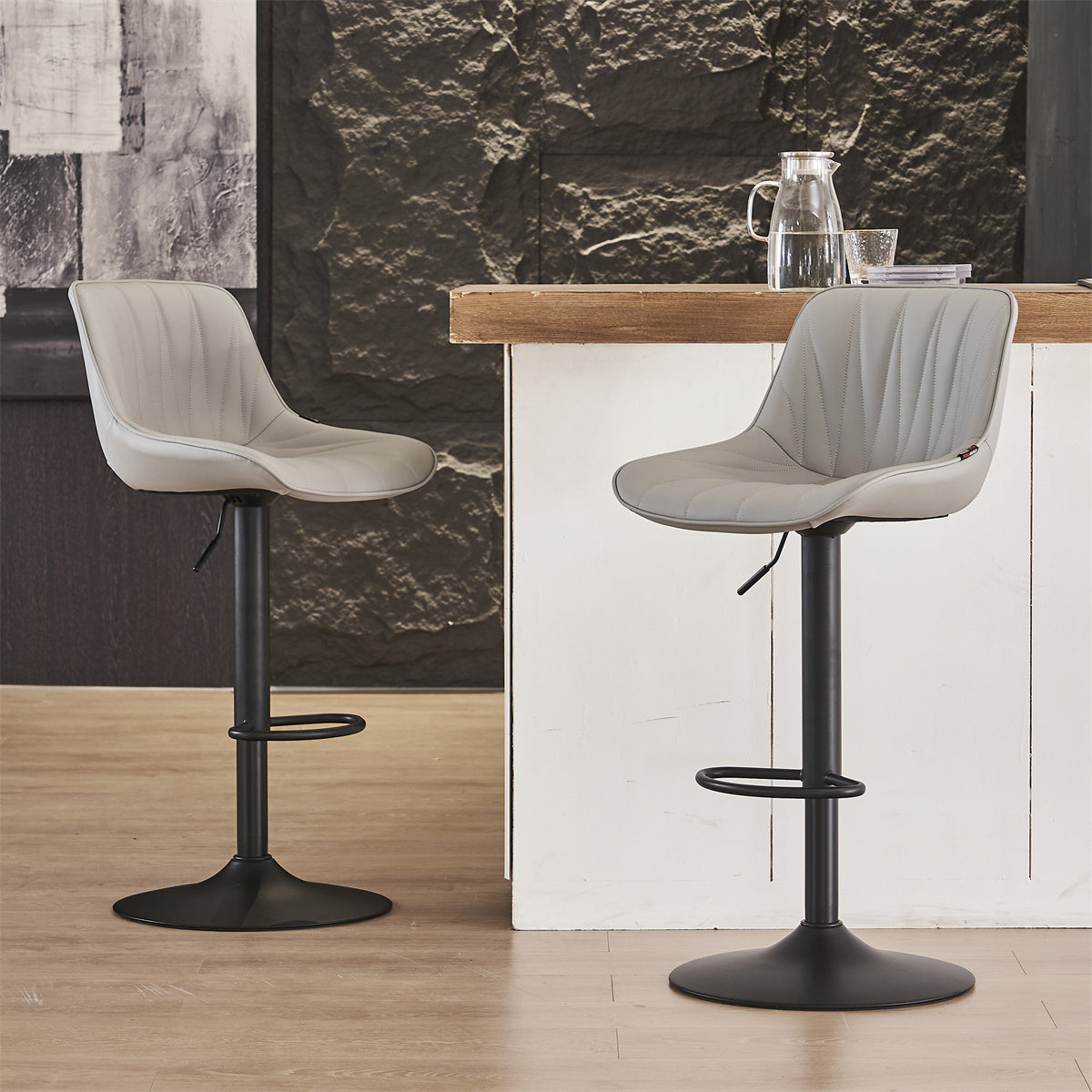 YOUNIKE Bar Stools Adjustable Swivel Bar Chairs