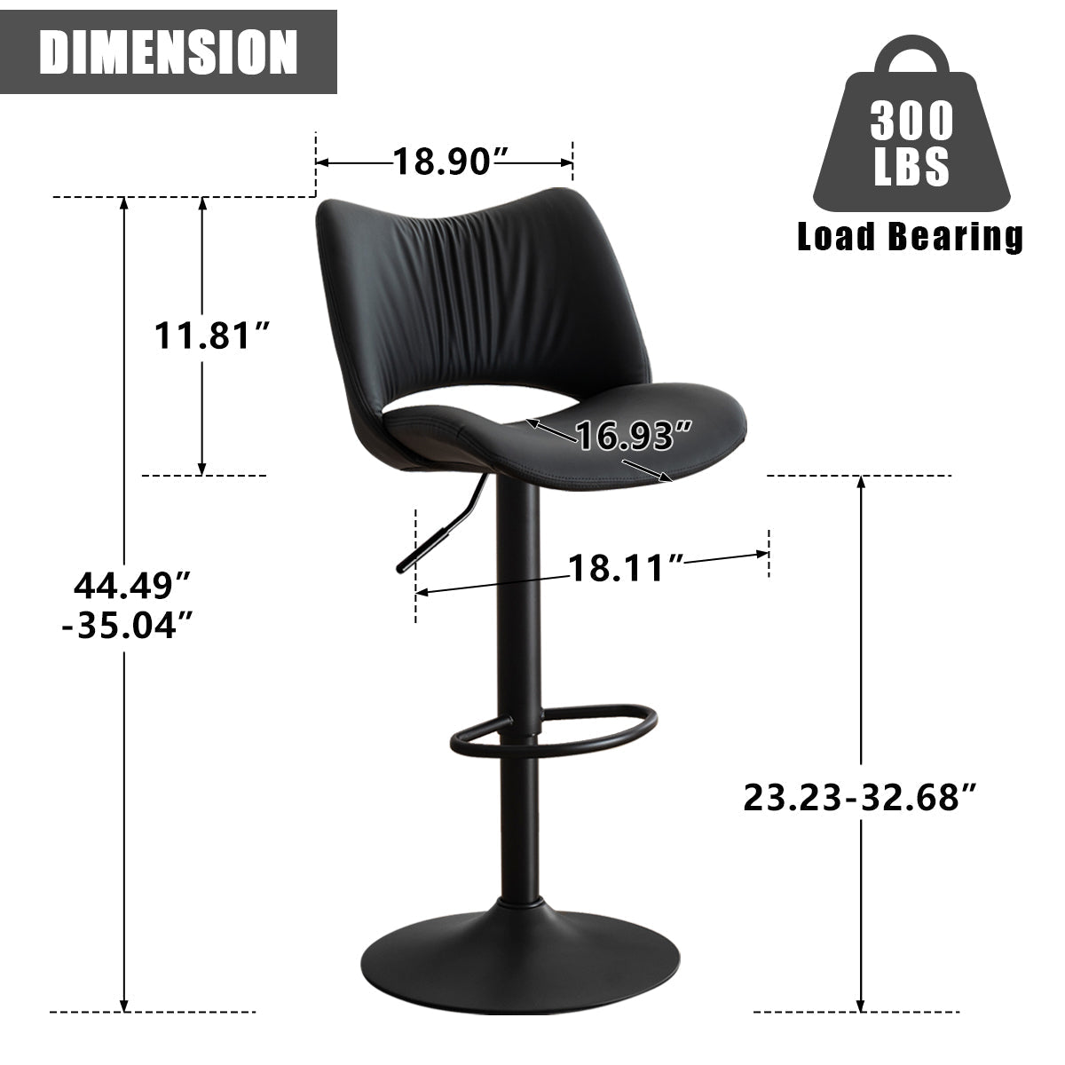 YOUNIKE Bar Stools Modern Counter Stools with Widened Back