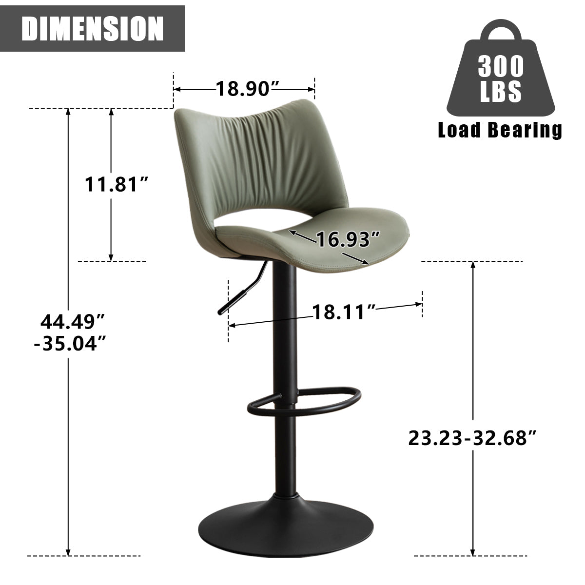 YOUNIKE Bar Stools Modern Counter Stools with Widened Back