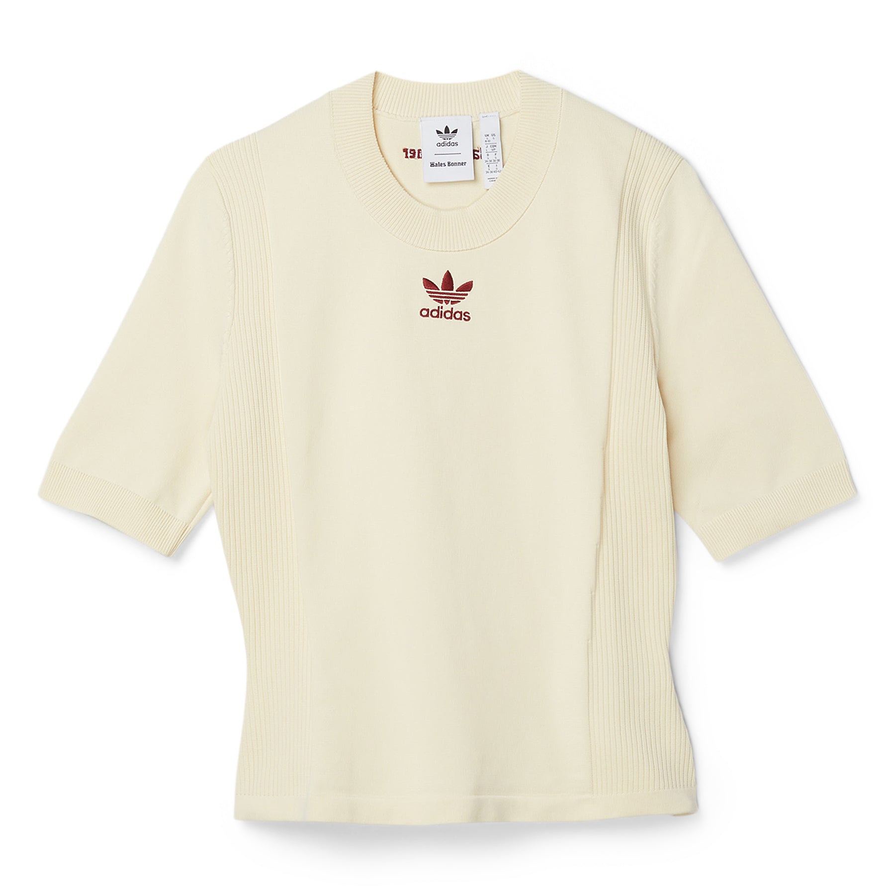 adidas x Wales Bonner Womens Knit Short Sleeve Top (Wonder White)