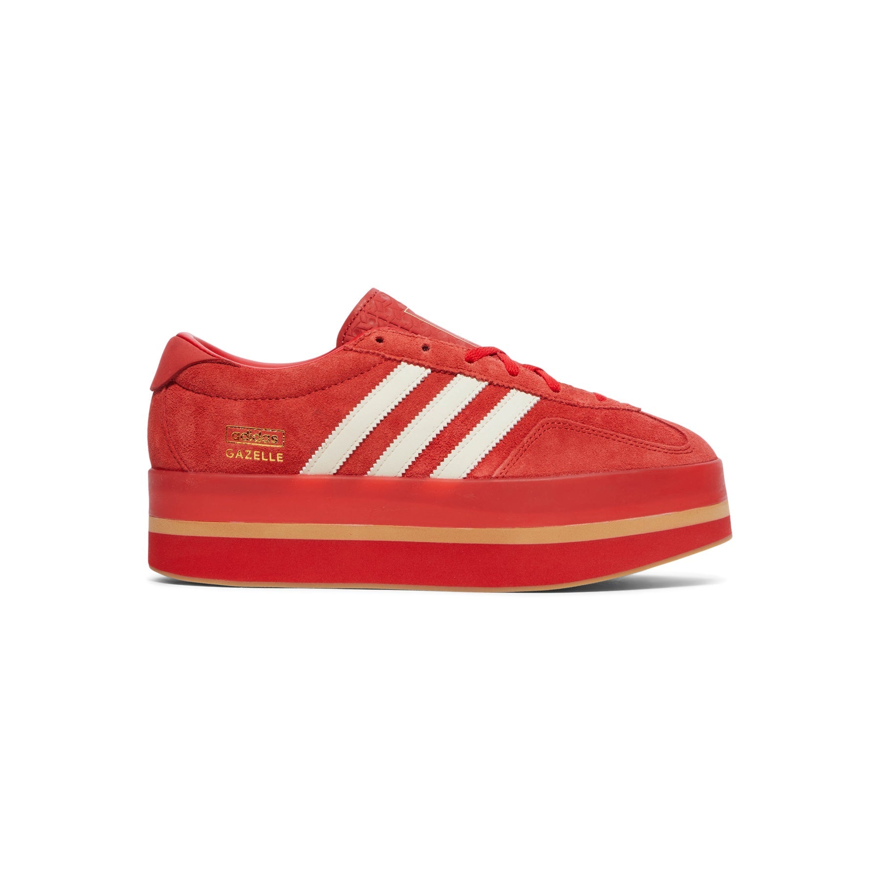 adidas Womens Gazelle Stack (Red/Cream White/Gold Metallic)