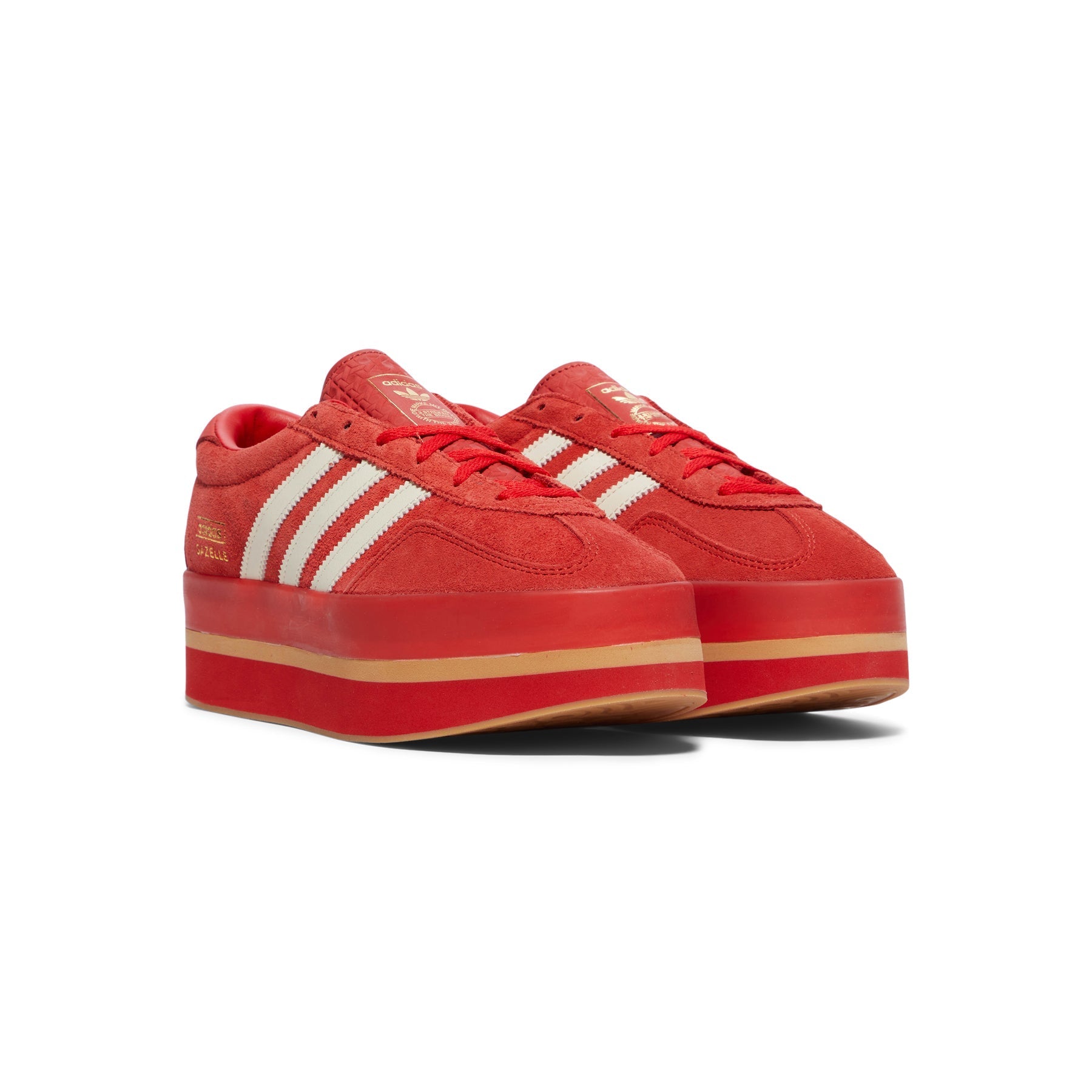 adidas Womens Gazelle Stack (Red/Cream White/Gold Metallic)