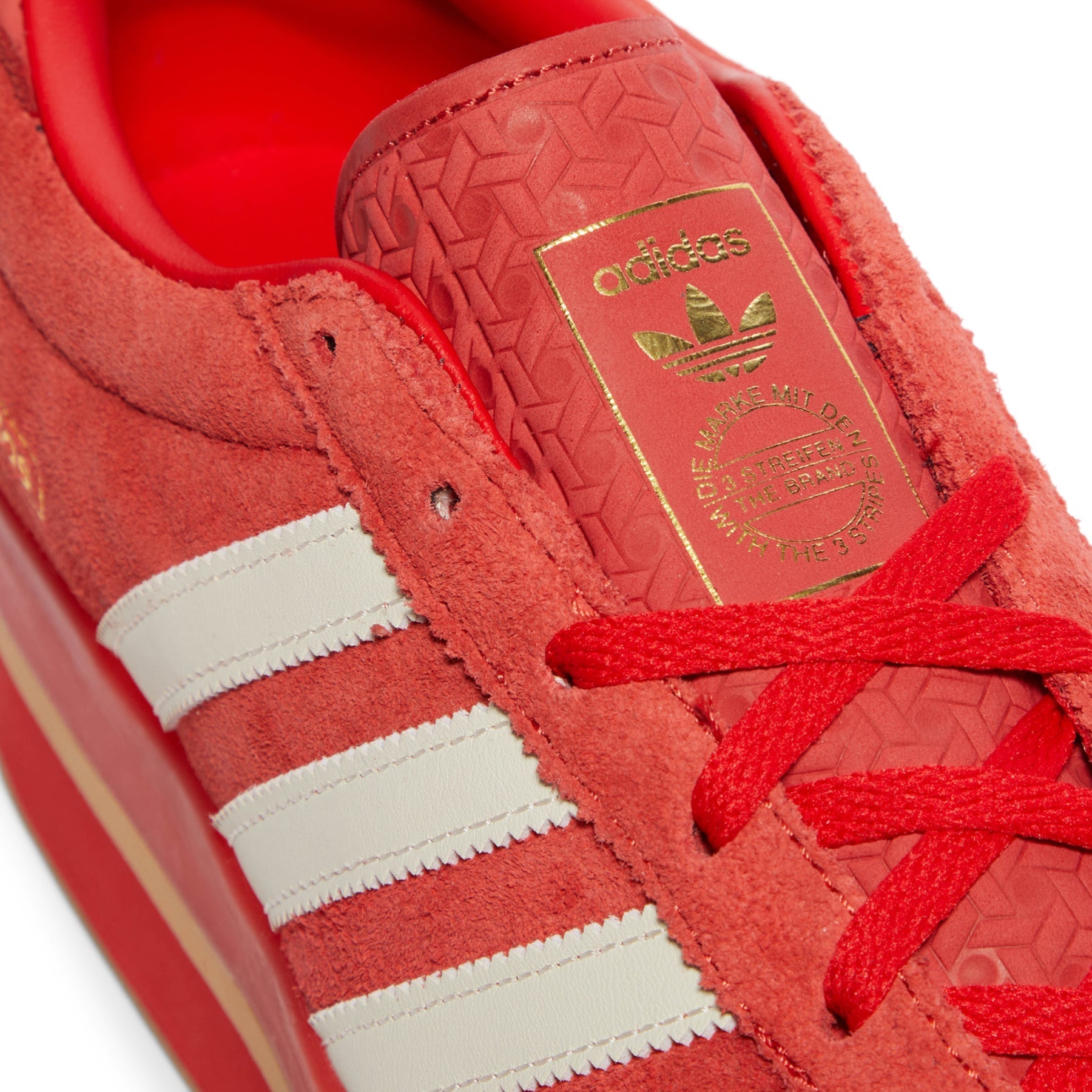 adidas Womens Gazelle Stack (Red/Cream White/Gold Metallic)