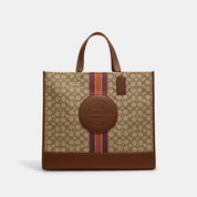 Coach Outlet Dempsey Tote 40 In Signature Jacquard With Stripe And Coach Patch