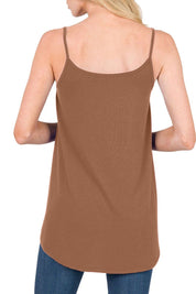 Full Size Spaghetti Strap V-Neck Flowy Tunic Cami