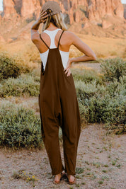 Double Take Full Size V-Neck Sleeveless Jumpsuit with Pockets