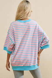 Boots Striped Round Neck Half Sleeve T-Shirt