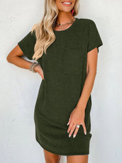 Lovelet Round Neck Short Sleeve Mini Dress