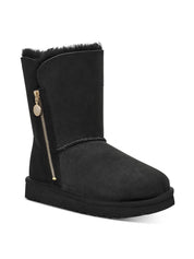 Bailey Zip Short Womens Suede Shearling Winter Boots