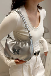 Butterfly PU Leather Knotted Strap Shoulder Bag