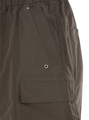 'Cargobela' Grey Shorts With Elastic Waist With Drawstring And Patch Cargo Pockets In Cotton Man