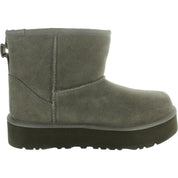 Womens Faux Fur Lined Suede Ankle Boots