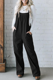 Square Neck Wide Strap Overalls