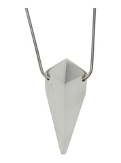 Metallic Necklace With Pyramid Shaped Charm In Brass And Hematite Man