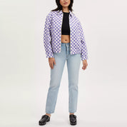 Coach Outlet Checkerboard Denim Jacket