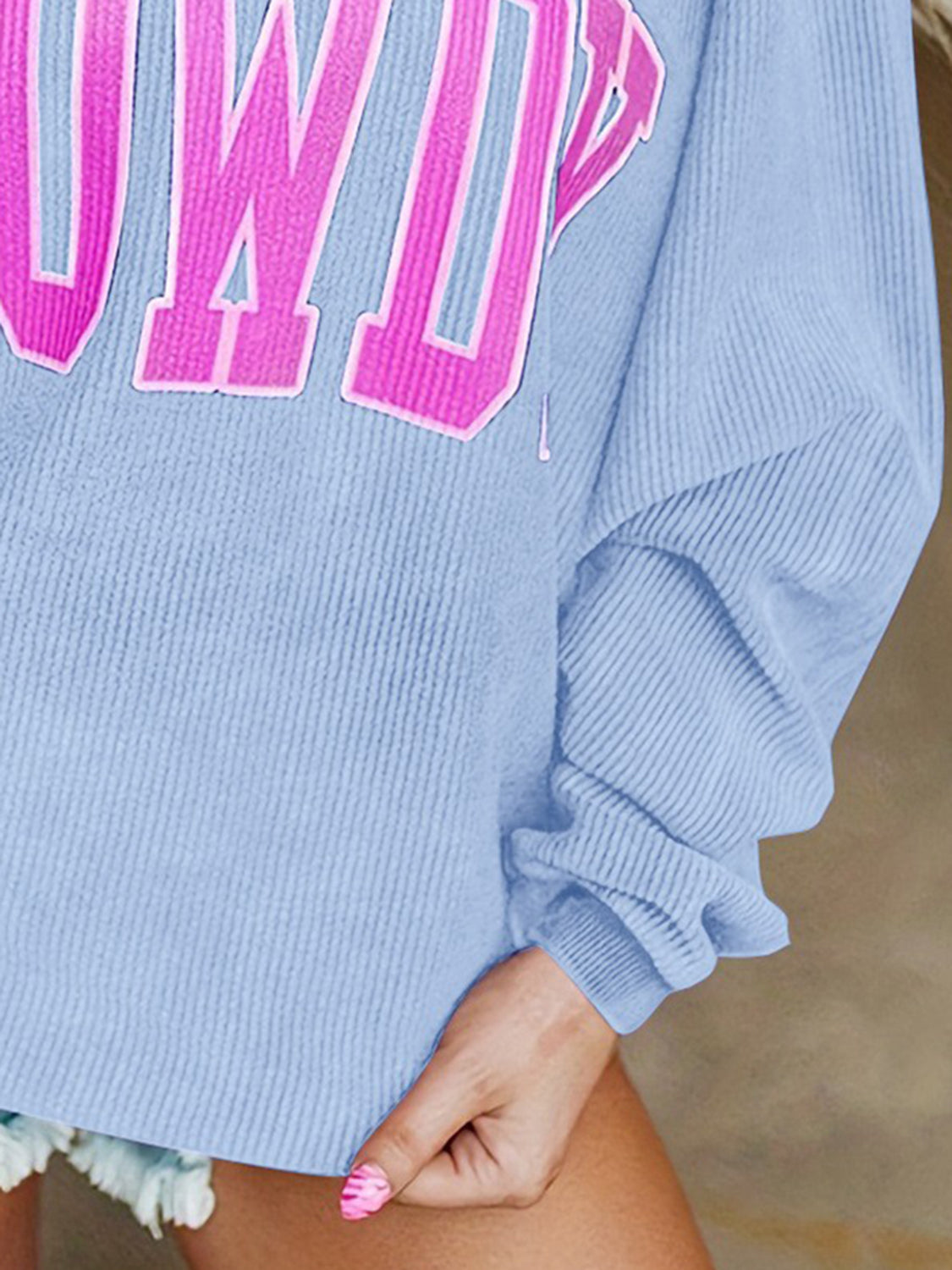 Full Size HOWDY Graphic Round Neck Sweatshirt