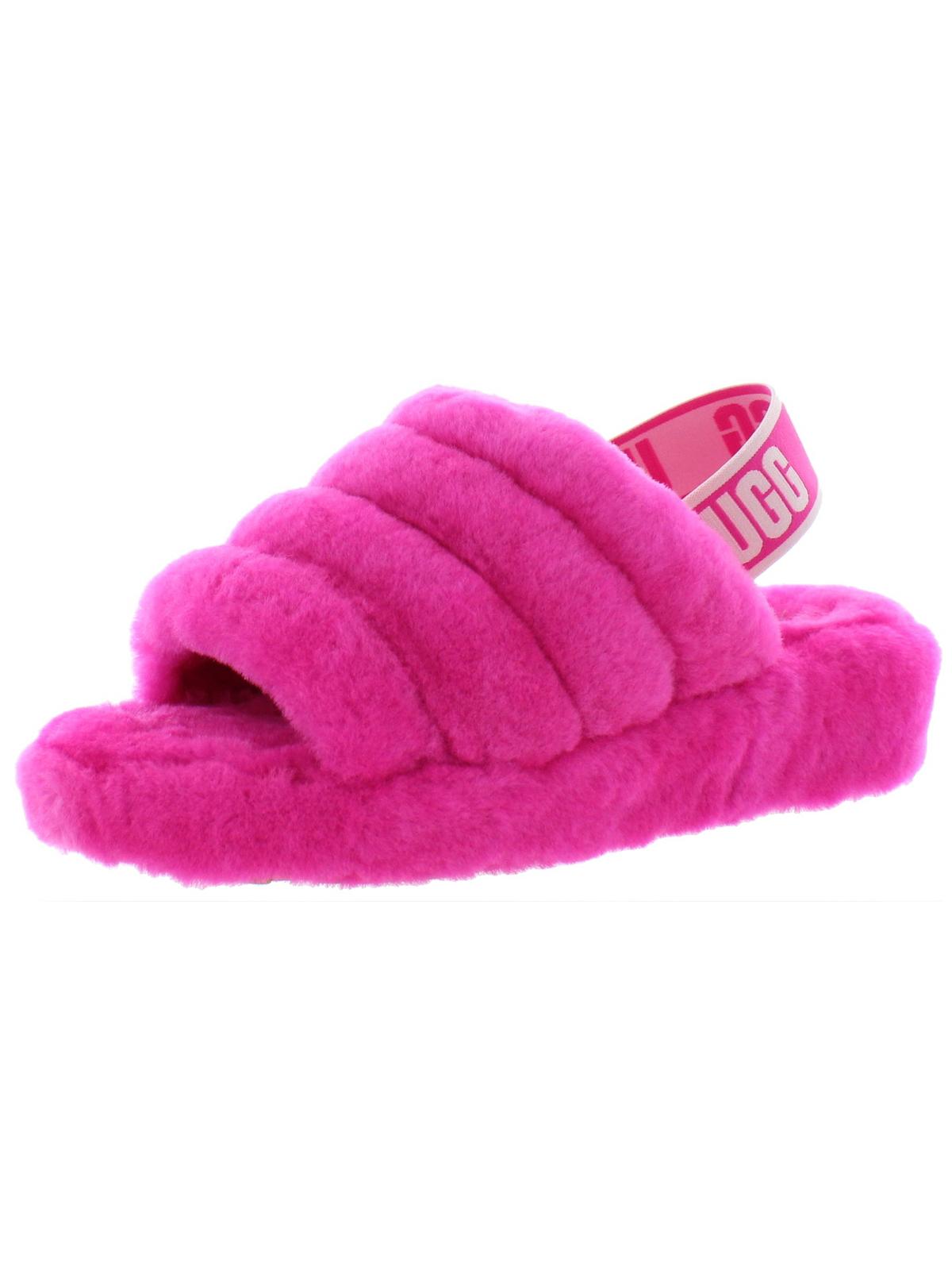 Fluff Yeah Womens Shearling Slingback Slide Slippers