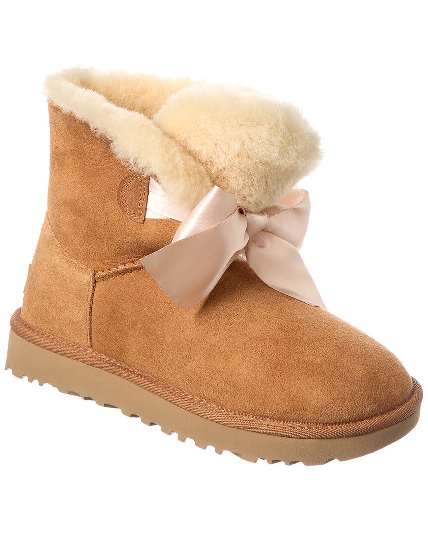 UGG Gita Bow Mini Suede & Shearling Boot