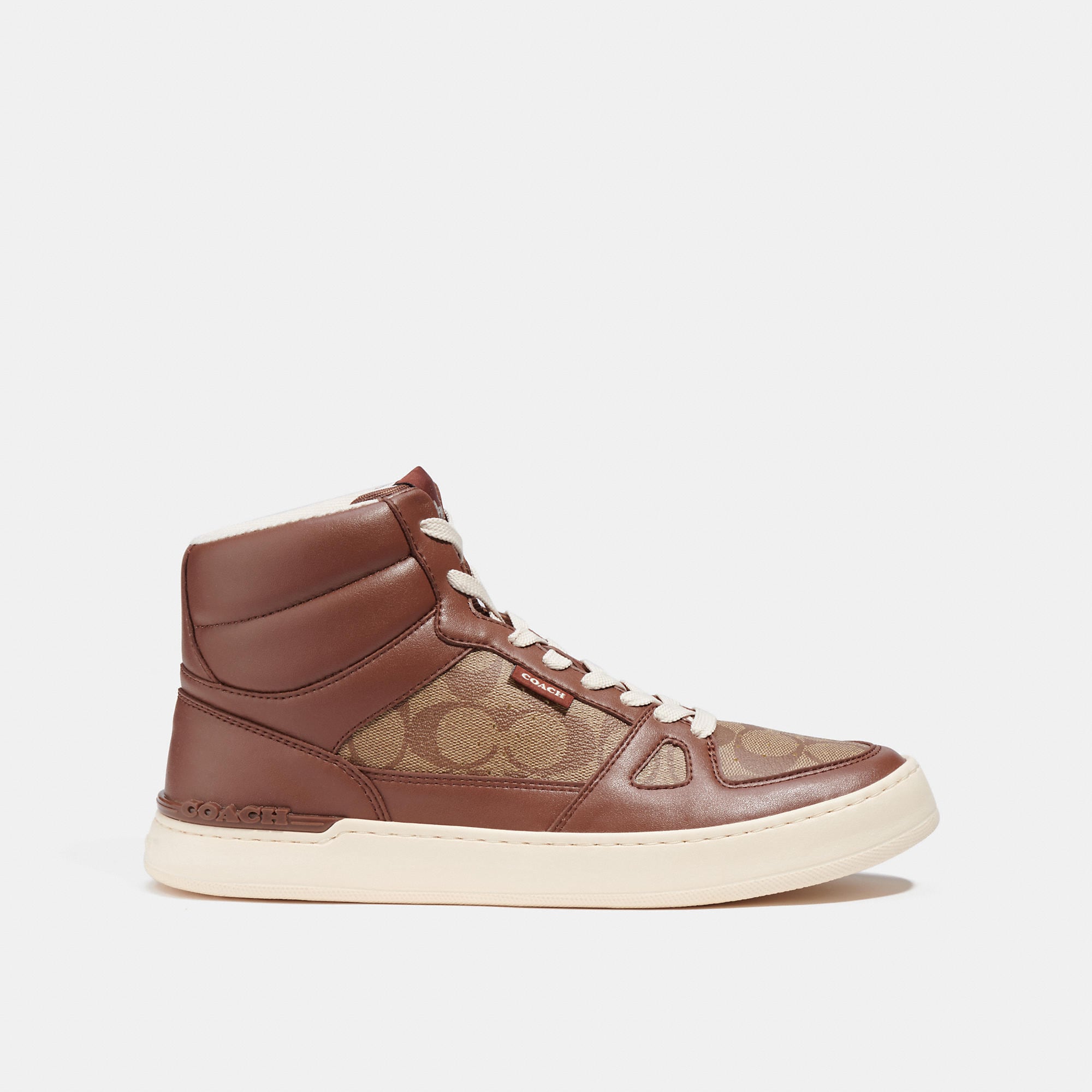 Coach Outlet Clip Court High Top Sneaker In Signature Canvas