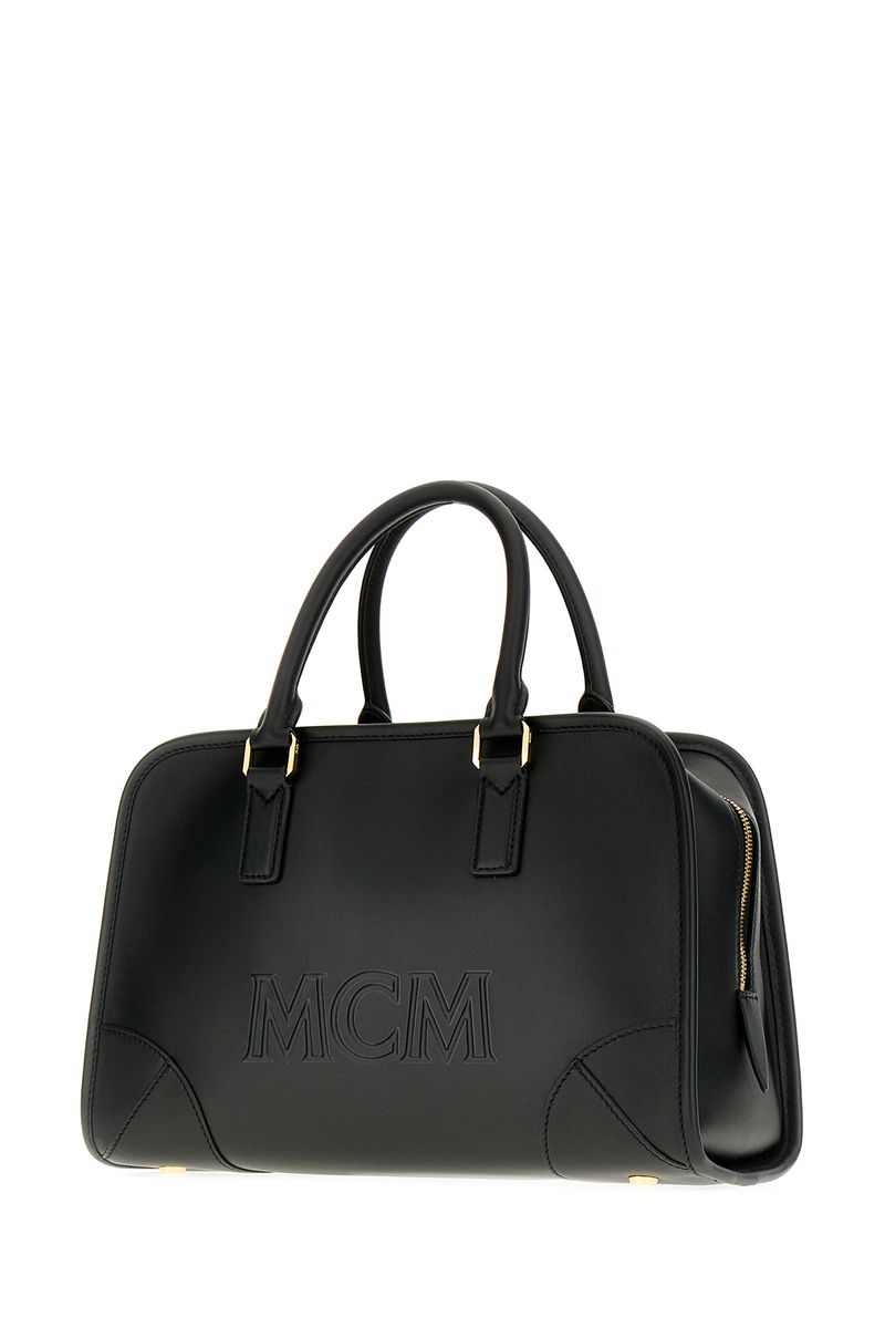 Mcm Aren Boston Leather Handbag