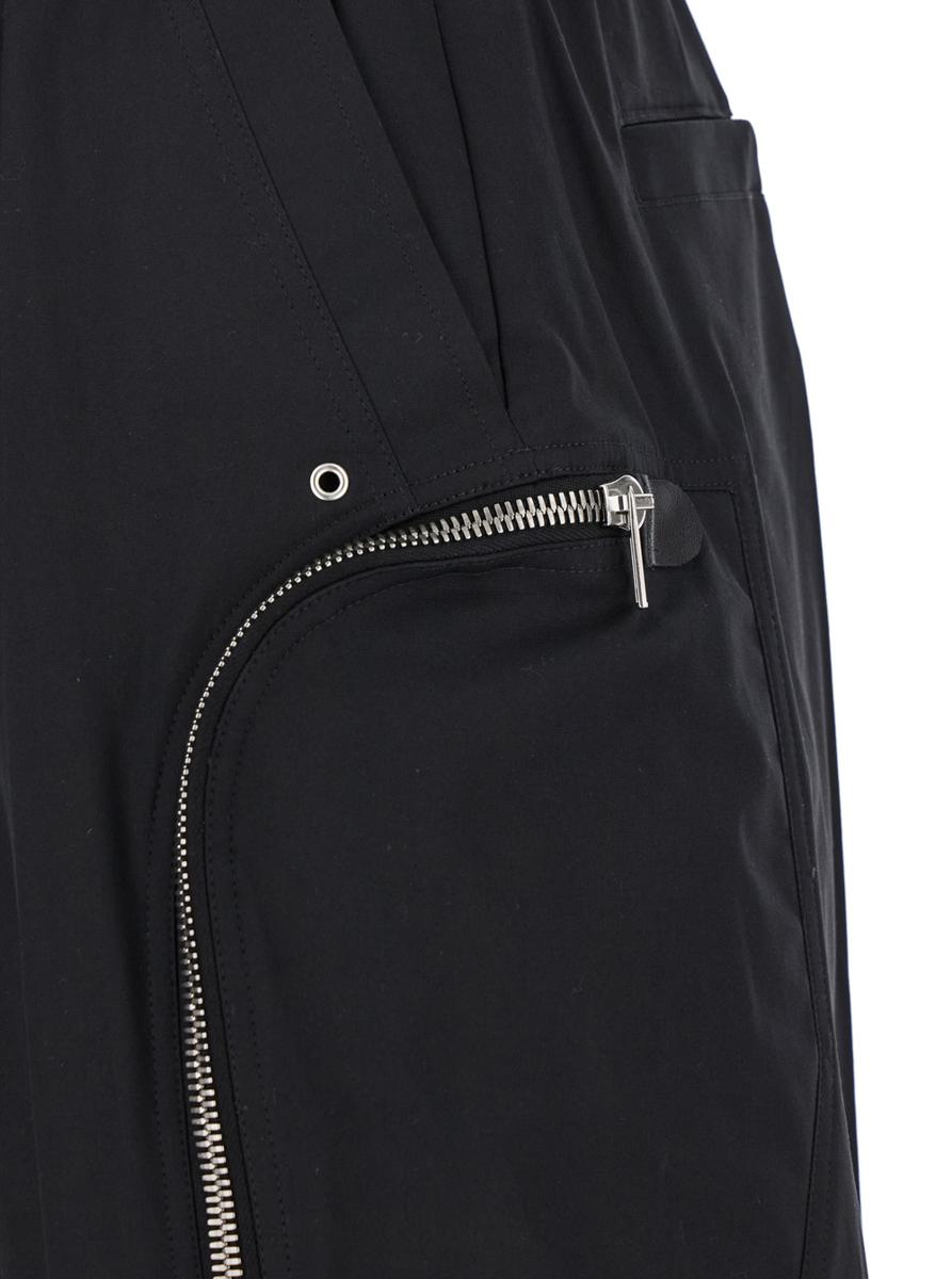 'Bauhaus Bela' Black Shorts With Oversized Drawstring In Cotton Man