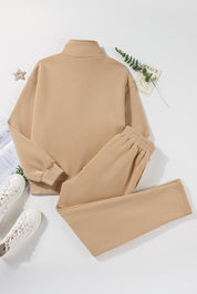 Half Snap Turtleneck Top and Pants Active Set