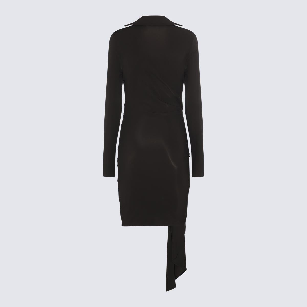 Off-White Black Viscose Stretch Dress