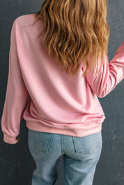 Bow Graphic Round Neck Long Sleeve Sweatshirt