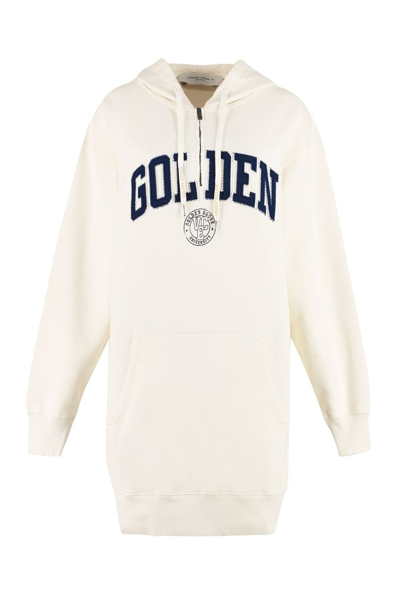 Golden Goose Journey W`S Sweatshirt Hoodie Dress W/Zip Golden Patch Clothing