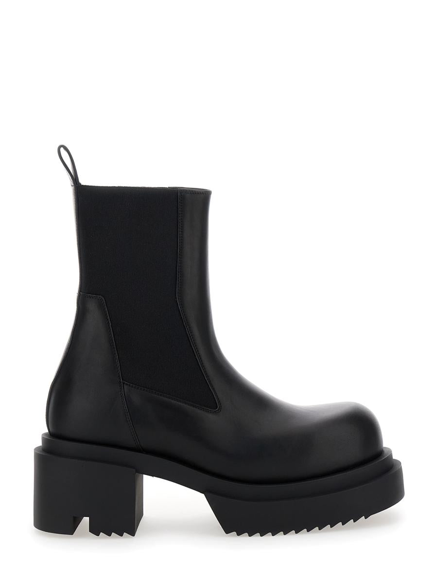 'Beatle Bogun' Black Ankle Boots With Chunky Sole In Leather Woman