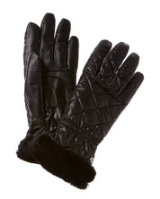 UGG All Weather Quilted Leather-Trim Gloves