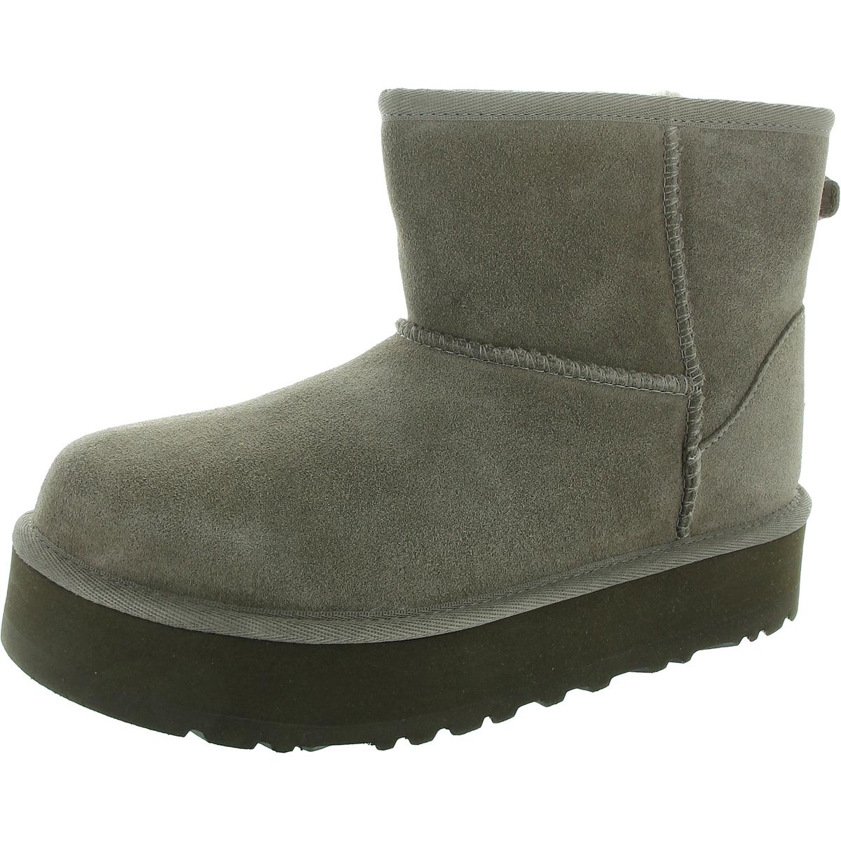 Womens Faux Fur Lined Suede Ankle Boots