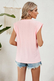 Eyelet Round Neck Tank