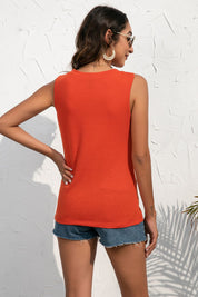 Ivy Lane Buttoned Deep V Tank