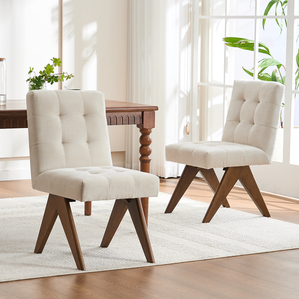 YOUNIKE Dining Chairs Upholstered Accent Chair Set of 2