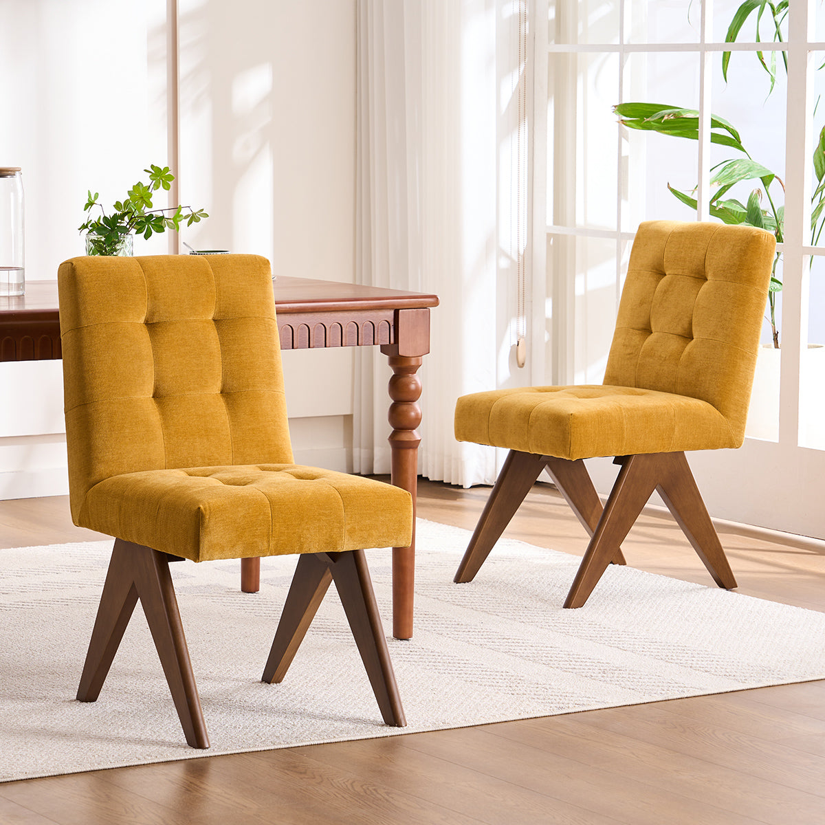 YOUNIKE Dining Chairs Upholstered Accent Chair Set of 2